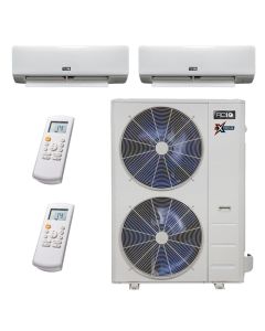 36,000 BTU 22.2 SEER2 ACiQ 2-Zone Wall Mounted Mini Split System - Extreme Series - WiFi Enabled - 9+24