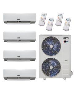 36,000 BTU 22.2 SEER2 ACiQ 4-Zone Wall Mounted Mini Split System - Extreme Series - WiFi Enabled - 9+9+9+9
