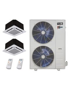 36,000 BTU 22.2 SEER2 ACiQ 2-Zone Ceiling Cassette Mini Split System Extreme Series - 9+24