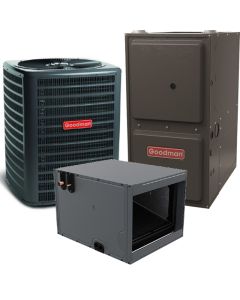 2.5 Ton 13.4 SEER2 96% AFUE 60,000 BTU Goodman Gas Furnace and R32 Air Conditioner System - Horizontal