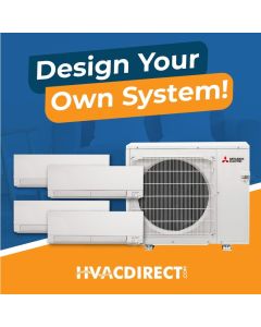 36,000 BTU 19.2 SEER Mitsubishi Quad Zone Heat Pump System 6+9+9+