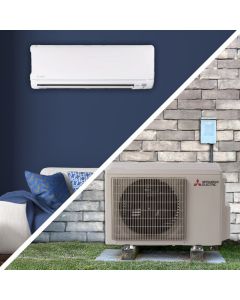 24,000 BTU Mitsubishi HM-Series 20 SEER2 Single Zone Wall Mounted Mini Split Heat Pump System - R410A
