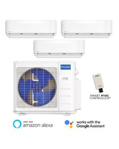 18,000 BTU MRCOOL DIY 5th Gen 23.9 SEER2 Tri Zone Wall Mount Mini Split Heat Pump System – R454B | 230V – 6 + 9 + 9