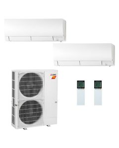 42,000 BTU 19 SEER Mitsubishi Dual Zone Mini Split H2i Hyper Heat Pump System 18+18-R410A