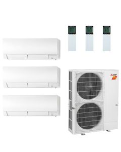 42,000 BTU 19 SEER Mitsubishi Tri Zone Mini Split H2i Hyper Heat Pump System 6+18+18-R410A