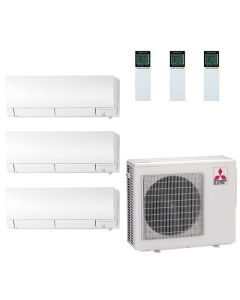25,000 BTU 20 SEER Mitsubishi Tri Zone Mini Split Heat Pump System 6+6+12-R410A