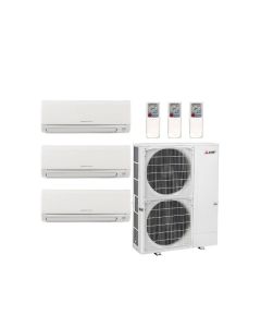 36,000 BTU 19.2 SEER Mitsubishi Tri Zone Mini Split Heat Pump System 12+12+12-R410A