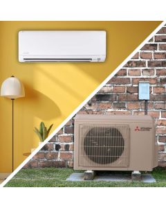 Mitsubishi 9,000 BTU WX-Series 18 SEER2 Single Zone Wall Mount Mini Split Heat Pump System – R454B | 230V 