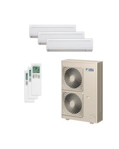 48,000 BTU 19 SEER Tri Zone Wall Mounted Daikin Mini Split Heat Pump System 18+18+18- R410A