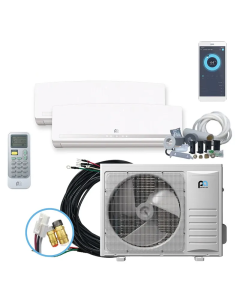 Perfect Aire DIY 24,000 BTU 22 SEER Dual Zone Heat Pump System 12+12 - Wall Mounted