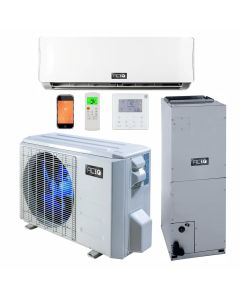 27,000 BTU 22.8 SEER2 ACiQ Mini Split System w/ 18k Central Ducted Air Handler and 9k Wall Mount w/ WiFi 18+9