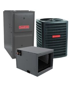 2.5 Ton 13.4 SEER2 96% AFUE 60,000 BTU Goodman Gas Furnace and R32 Air Conditioner System - Horizontal