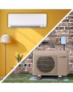 12,000 BTU Mitsubishi WX-Series 18 SEER2 Single Wall Mounted Mini Split Heat Pump System - R454B | MUZ-WX12NL / MSZ-WX12NL