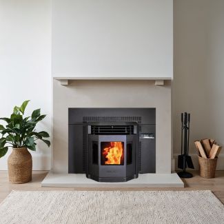 Comfortbilt 2800 Sq Ft Pellet Stove Insert with Blower & 43" x 33 1/2" Faceplate EPA Certified & 30% Tax Credit Approved - HP22i-Black