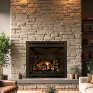 36-Inch Gas Direct Vent Fireplace w/Remote Control & Blower by Breckwell - BH3024