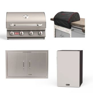 Bull Outlaw 30-Inch 4-Burner Built-In Gas Grill & Outdoor Kitchen Package - 26038 / 26039