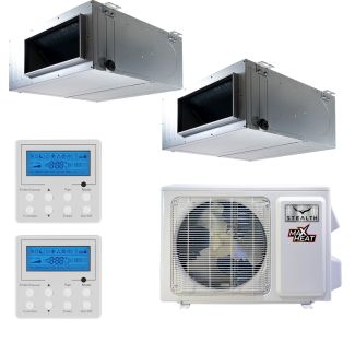Stealth 18,000 BTU 14 SEER Dual Zone Concealed Duct Designer + Heat Pump System 9+12 - SC-18Z-HH-M2 / SC-09CD-HP230 / SC-12CD-HP230