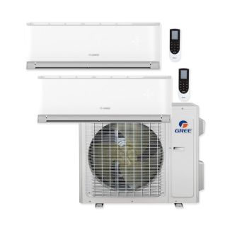 42,000 BTU 23 SEER Dual Zone Wall Mounted Gree Heat Pump System 9+24