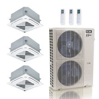 55000 BTU 22.2 SEER2 ACIQ Extreme 3-Zone Ceiling Cassette Mini Split System | R454B | 230v - 9+9+24 - ACIQ-55Z-HH-M6C / ACIQ-09CC-HH-MC-2 / ACIQ-24CC-HH-MC