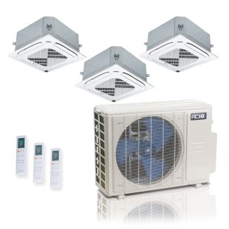 27000 BTU 25 SEER2 ACiQ Standard 3-Zone Ceiling Cassette Mini Split System | R454B | 230v - 9+9+9 - ES-27Z-M4C / ACIQ-09CC-HH-MC-3