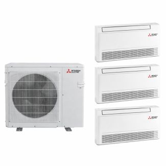 Mitsubishi 24,000 BTU SEZ-AD-Series 20 SEER2 3 Zone Floor Mount Mini Split Heat Pump System - R454B | 230V - 9 + 9 + 9