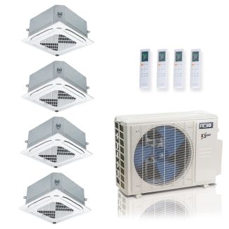 27000 BTU 23 SEER2 ACiQ Extreme 4-Zone Ceiling Cassette Mini Split System | R454B | 230v - 9+9+9+9 - ACiQ-27Z-HH-M4C / ACIQ-09CC-HH-MC-4