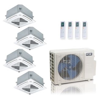 27000 BTU 25 SEER2 ACiQ Standard 4-Zone Ceiling Cassette Mini Split System | R454B | 230v - 9+9+9+9 - ES-27Z-M4C / ACIQ-09CC-HH-MC-4
