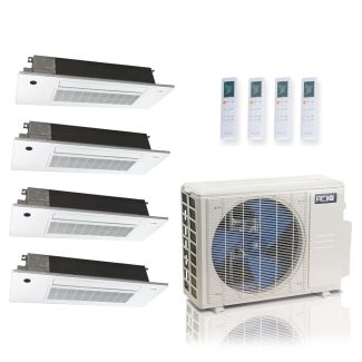 27000 BTU 25 SEER2 ACIQ Standard 4-Zone Slim Ceiling Cassette Mini Split System | R454B | 230v - 6+6+6+6 - ES-27Z-M4C / SCC-06-HH-MB-4