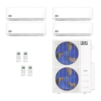 36,000 BTU Stealth DIYCOOL 23 SEER2 4‑Zone Wall Mount Mini Split Heat Pump System – R454B | 230V – 6 + 6 + 12 + 12 - EZ-36Z-M4B / EZ-06W-MB-2 / EZ-12W-MB-2