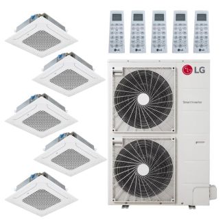 LG 48,000 BTU 5 Zone Ceiling Cassette Mini Split System - KUMXB481A / KNMDB071A / KNUDB091A / 3-KNUDB12A