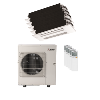 40,500 BTU Mitsubishi R454B MLZ Ceiling Cassette System | 9+9+9+9+9