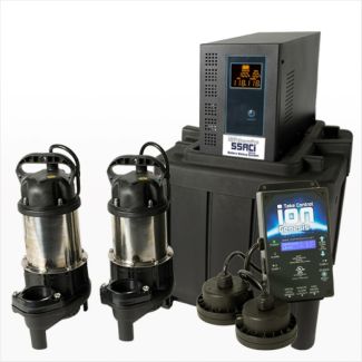 55ACi Deluxe Battery Backup Dual AC System | 1/2 HP | Automatic | Cast Iron | 65 GPM at 10 ft of head