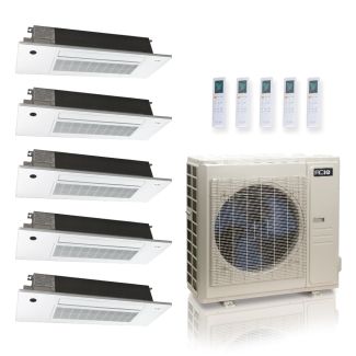 48000 BTU 24 SEER2 ACiQ Standard 5-Zone Slim Ceiling Cassette Mini Split System | R454B | 230v - 6+6+6+6+9 - ES-48Z-M6C / SCC-06-HH-MB-4 / SCC-09-HH-MB