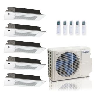 36000 BTU 24 SEER2 ACiQ Standard 5-Zone Slim Ceiling Cassette Mini Split System | R454B | 230v - 6+6+6+6+6 - ES-36Z-M5C / SCC-06-HH-MB-5