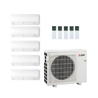 Mitsubishi 36,000 BTU GX Series 19.2 SEER2 5 Zone Wall Mounted Mini Split Heat Pump System R454B | 230V 6 + 6 + 6 + 6 + 9