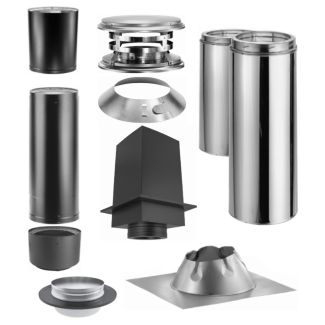 Duravent Cathedral Ceiling Kit With Double Wall Black Pipe Wood Stove Chimney Kit - CCDBKIT
