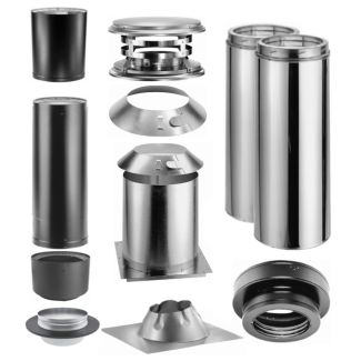 Duravent Flat Ceiling With Double Wall Black Pipe Wood Stove Chimney Kit - FCDBKIT