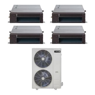 55,000 BTU 19 SEER2 ACiQ 4-Zone Concealed Duct Mini Split System - 9+9+9+9 - ES-55Z-M5/ACIQ-09CD-HH-M-4