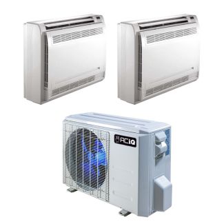 18,000 BTU 22.9 SEER2 ACiQ 2-Zone Floor Mounted Mini Split System - 12+12 - ES-18Z-M2/ACIQ-12FM-HH-M-2