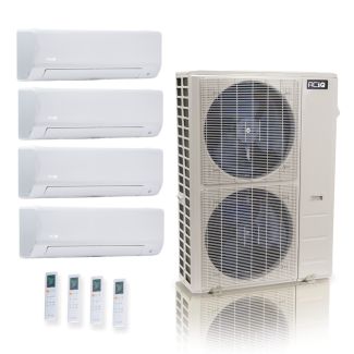 48000 BTU ACiQ Standard 24 SEER2 4 Zone Wall Mount Mini Split Heat Pump System – R454B | 230V – 6 + 9 + 9 + 9