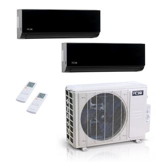 18000 BTU ACiQ Standard 25.1 SEER2 2 Zone Wall Mount Mini Split Heat Pump System - R454B | 230V - 9 + 9