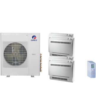 36,000 BTU 23 SEER Quad Zone Mini Console Gree Heat Pump System 9+9+9+9