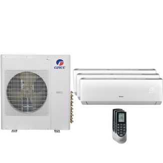 42,000 BTU 23 SEER Tri Zone Wall Mounted Gree Heat Pump System 12+18+18