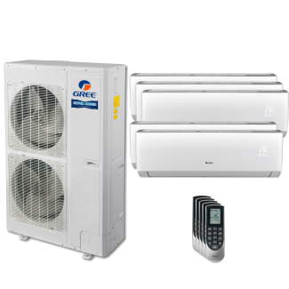 56,000 BTU 16 SEER Five Zone Wall Mounted Gree Heat Pump System 9+12+18+18+18