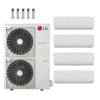 LG 54,000 BTU Multi F 20.6 SEER2 4 Zone Wall Mount Mini Split Heat Pump System - R32 | 230V - 9 + 15 + 15 + 15 - KUMXB541A / KNUAB091A / 3-KNMAB151A