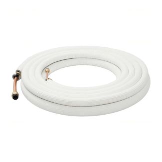 15 Feet of 1/4" LL x 3/8" SL x 1/2" No-Tear Insulated Mini Split Line Set - White - NT201813-W