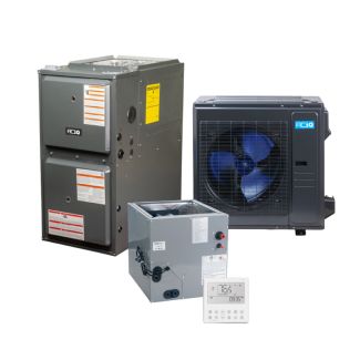 5 Ton 14.9 SEER2 96% AFUE 120000 BTU Furnace and High Efficiency Heat Pump System | Inverter - R454B - Upflow/Horizontal - ACIQ-60-EHPD / ACIQ-48-ACL-B / AQ-GR9T961205DN