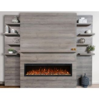 Modern Flames Allwood Electric Fireplace Media Side Wall Option 2'W x 7'H 10"D in Driftwood - AFWS-SIDE-DW