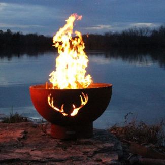 Fire Pit Art Gas Fire Pit- Antlers