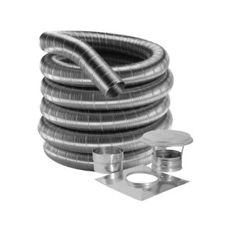 Duravent 6-Inch 304 Stainless Steel Chimney Liner Kit For Fireplace Inserts - 6DF304-B - 15ft-35ft